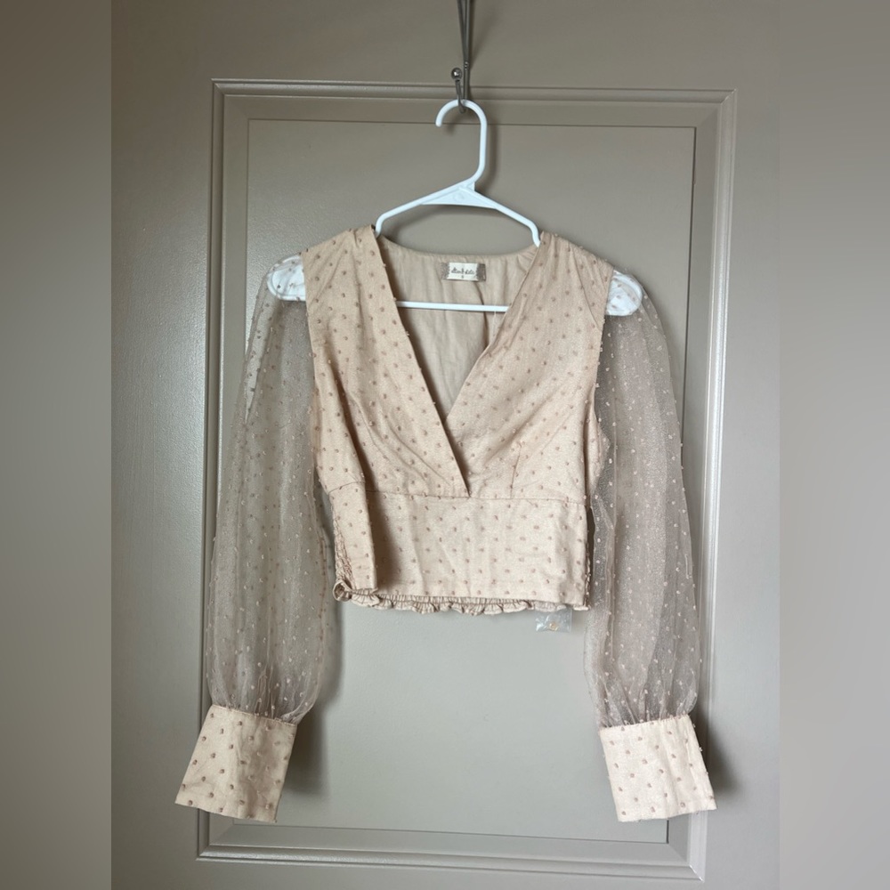 Altar’d State Shimmer Pale Pink Long Sleeve Size Small - Like New